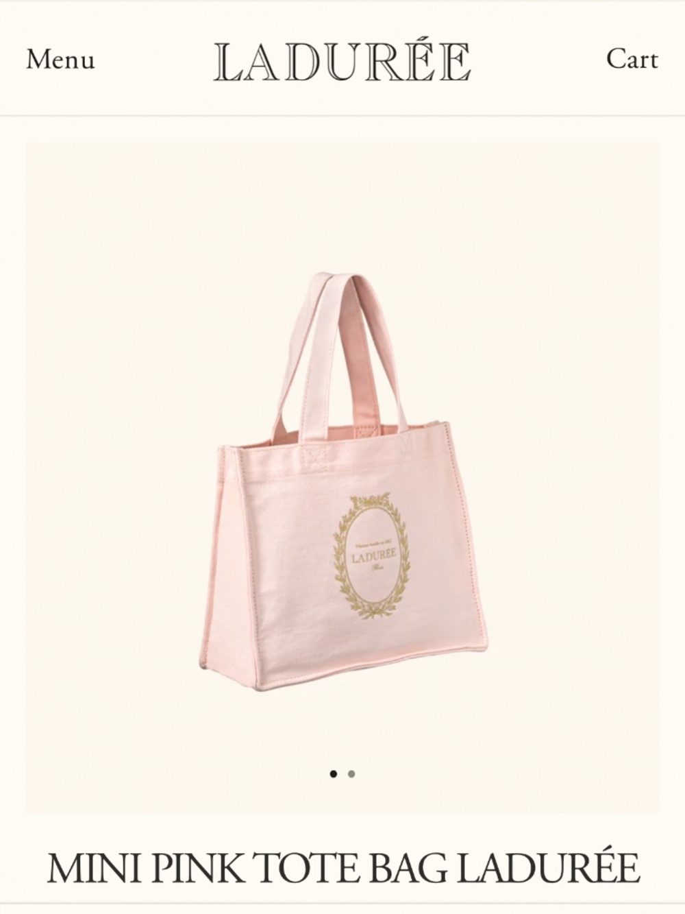 New Unused Laduree Mini Pink Tote Bag